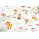 Πάνα Χασέ bebe Forest Animals 571 80X80 White-Pink 100% Cotton