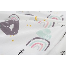 Πάνα Χασέ bebe Rainbow 575 80X80 White-Pink 100% Cotton