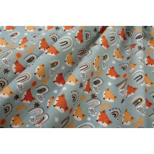 Πάνα Χασέ bebe Fox 528 80X80 Pale Cyan 100% Cotton