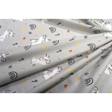 Πάνα Χασέ bebe Rabbit Garden 586 80X80 Grey 100% Cotton