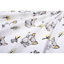 Πάνα Χασέ bebe Baby Foxes 595 80X80 White-Grey 100% Cotton