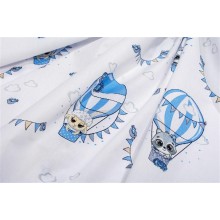 Πάνα Χασέ bebe The Floating Zoo 596 80X80 White-Blue 100% Cotton