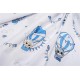 Πάνα Χασέ bebe The Floating Zoo 596 80X80 White-Blue 100% Cotton