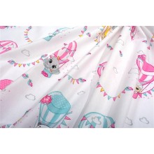 Πάνα Χασέ bebe The Floating Zoo 597 80X80 White-Pink 100% Cotton
