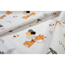 Πάνα Χασέ bebe Giraffe 599 80X80 White-Orange 100% Cotton