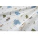 Πάνα Χασέ bebe Happy Safari 711 80X80 White-Sky Blue 100% Cotton