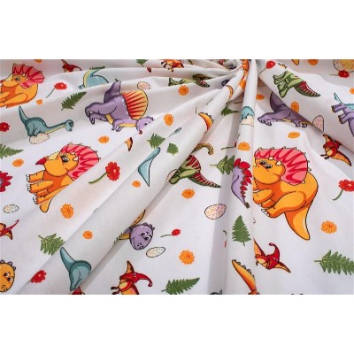 Πάνα Χασέ bebe Dinosaur 520 80x80 White-Orange 100% Cotton