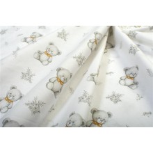 Πάνα Χασέ bebe Newborn Bear 717 80x80 White-Grey 100% Cotton