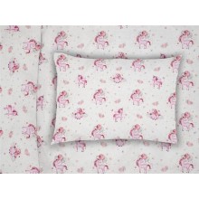 ΜΑΞΙΛΑΡΟΘΗΚΗ ΕΜΠΡΙΜΕ bebe Unicorn 208 35X45 White-Pink Cotton 100%