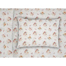ΜΑΞΙΛΑΡΟΘΗΚΗ ΕΜΠΡΙΜΕ bebe Unicorn 209 35X45 White-Salmon Cotton 100%