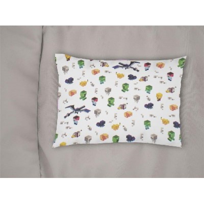 Μαξιλαροθήκη Εμπριμέ bebe Minecraft 565 35X45 White-Multi 100% Cotton