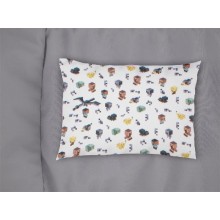 Μαξιλαροθήκη Εμπριμέ bebe Minecraft 566 35X45 White-Grey 100% Cotton
