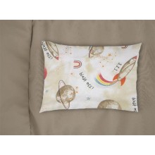 Μαξιλαροθήκη Εμπριμέ bebe Spaceship 186 35X45 Beige 100% Cotton