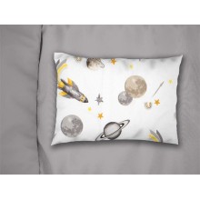 Μαξιλαροθήκη Εμπριμέ bebe Space Mission 183 35X45 White-Grey 100% Cotton
