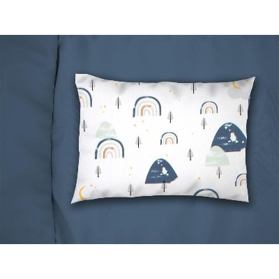 Μαξιλαροθήκη Εμπριμέ bebe Rainbow 574 35X45 White-Blue 100% Cotton