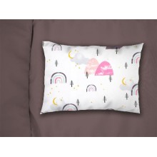 Μαξιλαροθήκη Εμπριμέ bebe Rainbow 575 35X45 White-Pink 100% Cotton