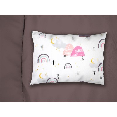 Μαξιλαροθήκη Εμπριμέ bebe Rainbow 575 35X45 White-Pink 100% Cotton