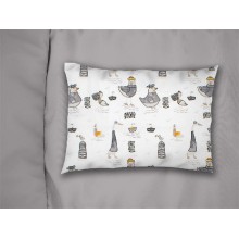 Μαξιλαροθήκη Εμπριμέ bebe Seabirds 578 35X45 White-Grey 100% Cotton