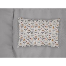 Μαξιλαροθήκη Εμπριμέ bebe Fox 527 35X45 Grey 100% Cotton