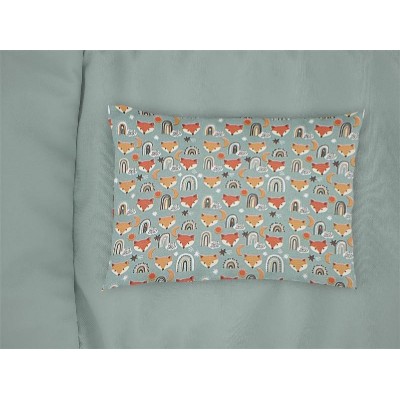 Μαξιλαροθήκη Εμπριμέ bebe Fox 528 35X45 Pale Cyan 100% Cotton