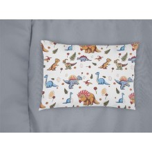 Μαξιλαροθήκη Εμπριμέ bebe Dinosaur 519 35X45 White-Blue 100% Cotton