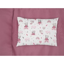 Μαξιλαροθήκη Εμπριμέ bebe Cloudy Bear 582 35X45 White-Pink 100% Cotton