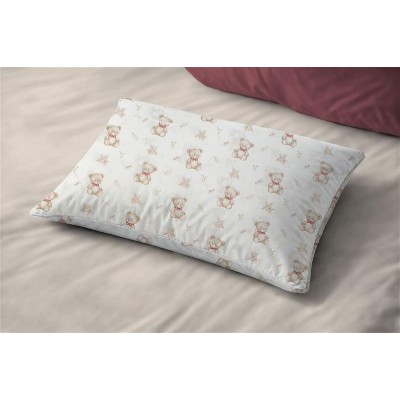 Μαξιλαροθήκη Εμπριμέ bebe Newborn Bear 716 35x45 White-Beige 100% Cotton