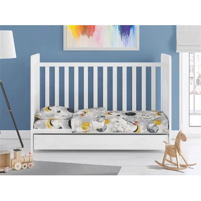 ΚΑΤΩΣΕΝΤΟΝΟ ΜΕ ΛΑΣΤΙΧΟ bebe Spaceship 187 0,70X1,40X0,15 Grey Cotton 100%