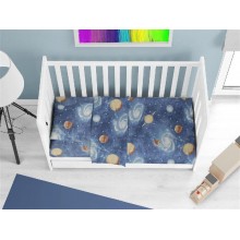 Κατωσέντονο Με Λάστιχο bebe Milky Way 185 0,70X1,40X0,15 Blue 100% Cotton