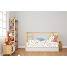 Κατωσέντονο Με Λάστιχο bebe Forest Animals 570 0,70X1,40X0,15 White-Sky Blue 100% Cotton