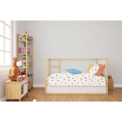 Κατωσέντονο Με Λάστιχο bebe Forest Animals 570 0,70X1,40X0,15 White-Sky Blue 100% Cotton