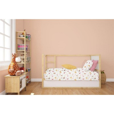 Κατωσέντονο Με Λάστιχο bebe Forest Animals 571 0,70X1,40X0,15 White-Pink 100% Cotton