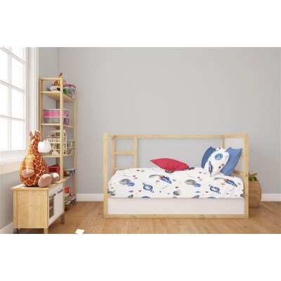Κατωσέντονο Με Λάστιχο bebe Space Mission 184 0,70X1,40X0,15 White-Blue 100% Cotton