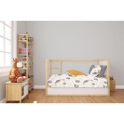 Κατωσέντονο Με Λάστιχο bebe Space Mission 183 0,70X1,40X0,15 White-Grey 100% Cotton