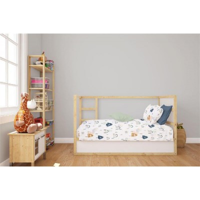 Κατωσέντονο Με Λάστιχο bebe Rainbow 574 0,70X1,40X0,15 White-Blue 100% Cotton