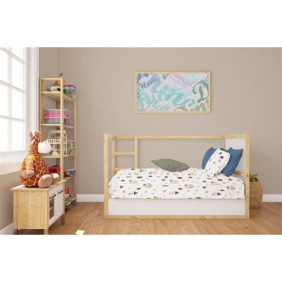 Κατωσέντονο Με Λάστιχο bebe Village 579 0,70X1,40X0,15 White-Green 100% Cotton
