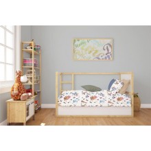 Κατωσέντονο Με Λάστιχο bebe Dinosaur 519 0,70X1,40X0,15 White-Blue 100% Cotton