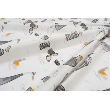 Σεντονάκι Λίκνου bebe Seabirds 578 80X110 White-Grey 100% Cotton