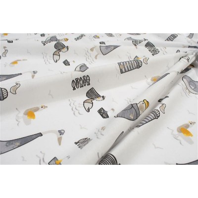 Σεντονάκι Λίκνου bebe Seabirds 578 80X110 White-Grey 100% Cotton