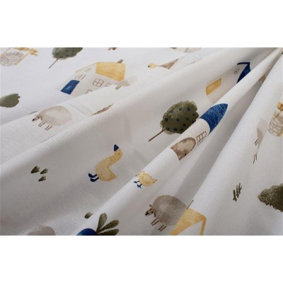 Σεντονάκι Λίκνου bebe Village 579 80X110 White-Green 100% Cotton
