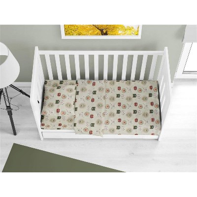 Σεντόνια Εμπριμέ Σετ 3 τεμ bebe Big Cats 27 120X160 Light Olive 100% Cotton