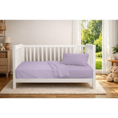 Κουβέρτα Πικέ bebe Μονόχρωμη 325 gr/m² 125x150 Pastel Lilac 100% Cotton