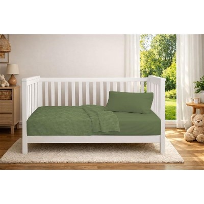 Κουβέρτα Πικέ bebe Μονόχρωμη 325 gr/m² 125x150 Olive 100% Cotton