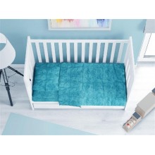 Κατωσέντονο με Λάστιχο bebe Premium Shadow 620 0,70X1,40X0,15 Turquoise 100% Cotton