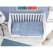 Σεντόνια Σετ 3 τεμ bebe Premium Shadow 614 120X160 Sky Blue 100% Cotton