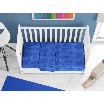 Σεντόνια Σετ 3 τεμ bebe Premium Shadow 631 120X160 Electric Blue 100% Cotton
