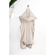 Κάπα Με Κέντημα bebe Giraffe 173 75X85 Ecru-Multi 100% Cotton