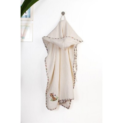 Κάπα Με Κέντημα bebe Giraffe 173 75X85 Ecru-Multi 100% Cotton