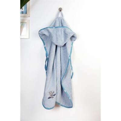 Κάπα Με Κέντημα bebe Aviator 183 75X85 Sky Blue 100% Cotton