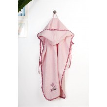 Κάπα Με Κέντημα bebe Deer 196 75X85 Pink 100% Cotton
